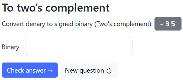 Two's complement question example